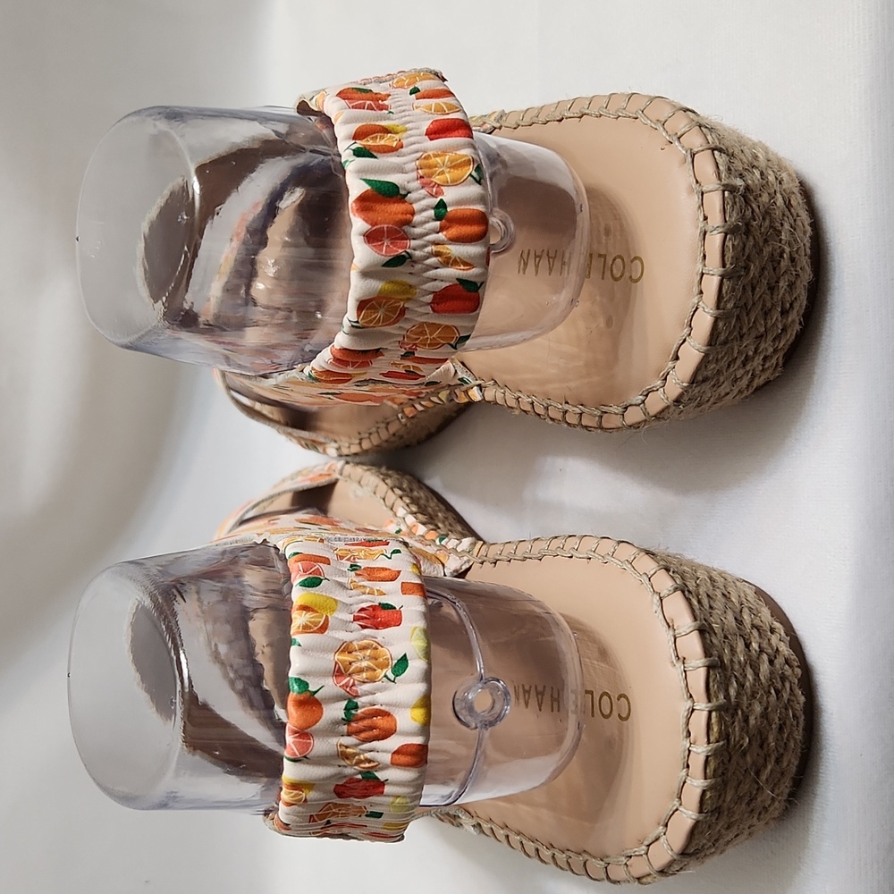 Cole Haan Grandseries Leather Fruit Filled Espadrille sandals (w sizes 7,8) - Picture 7 of 13